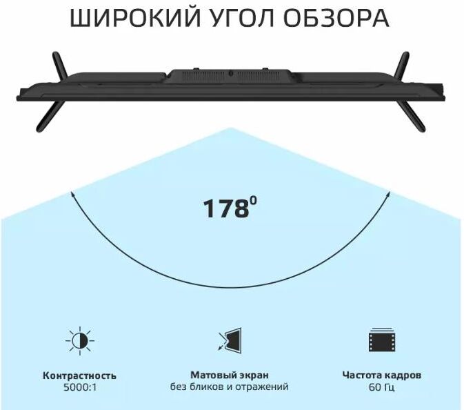 OLTO 43ST30U SMART TV 4K UHD Android Безрамочный — изображение 6