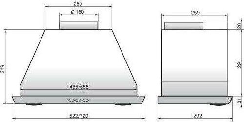ELIKOR Вытяжка встраиваемая 52N-650-E3D нерж.сталь — изображение 2