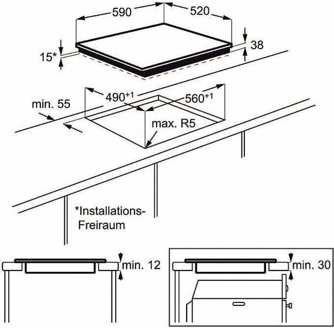 ELECTROLUX Электрическая варочная поверхность EHF6232FOK, конфорок: 3 шт., стеклокерамика, независим — изображение 5