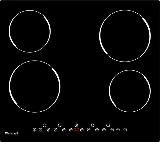 WEISSGAUFF Электрическая варочная поверхность HV 640 B, конфорок: 4 шт., стеклокерамика, независимая — изображение 2