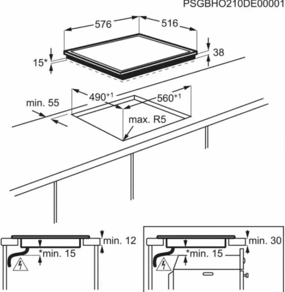 ELECTROLUX Электрическая варочная поверхность EHF6342XOK, конфорок: 4 шт., стеклокерамика, независим — изображение 4