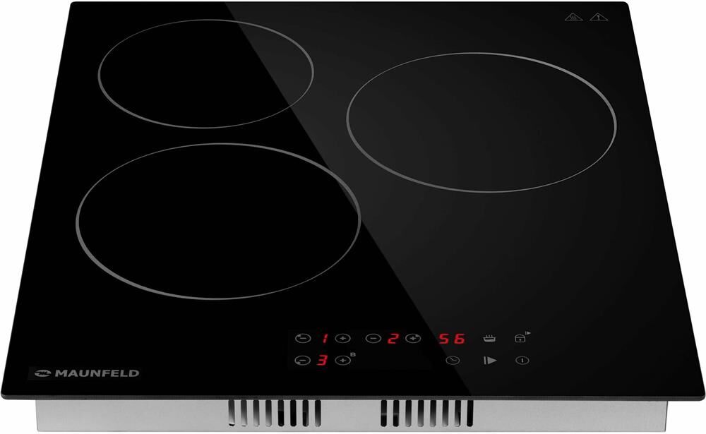 MAUNFELD Электрическая варочная поверхность CVCE453BK, конфорок: 3 шт., стеклокерамика, независимая, — изображение 2