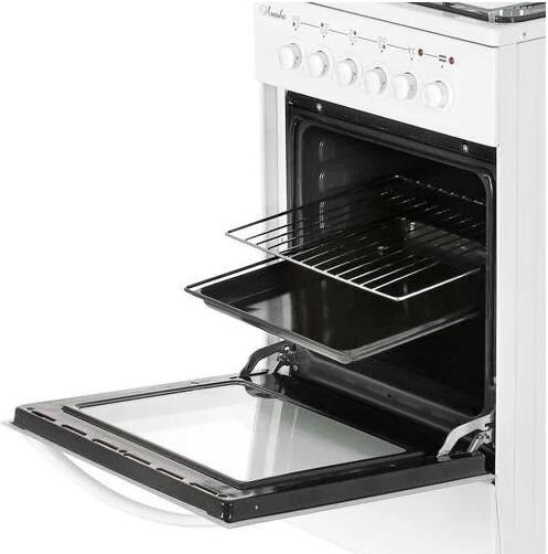 ЛЫСЬВА Газовая плита ЭГ 4к01 МС-2у, электрическая духовка, стеклянная крышка, белый — изображение 6