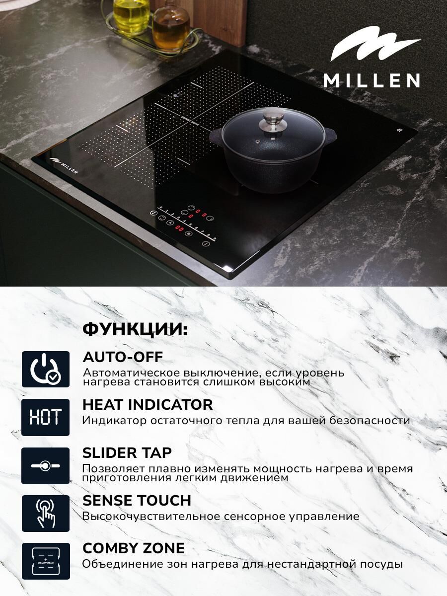 MILLEN MIH 452 BL Индукционная варочная поверхность — изображение 2