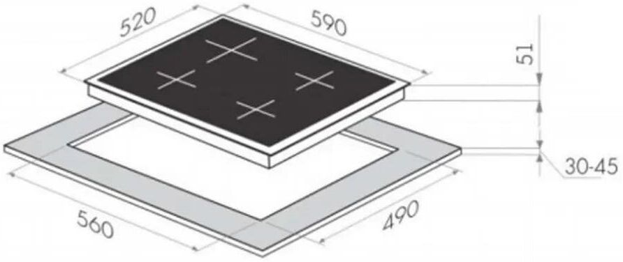 HOMSAIR Газовая варочная панель HGE643GWH, 4 конфорки, эмалированная сталь, белый — изображение 2