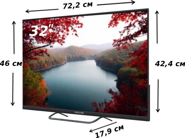 NOVIS NTV-H3230TS HD SMART TV Android Безрамочный — изображение 2