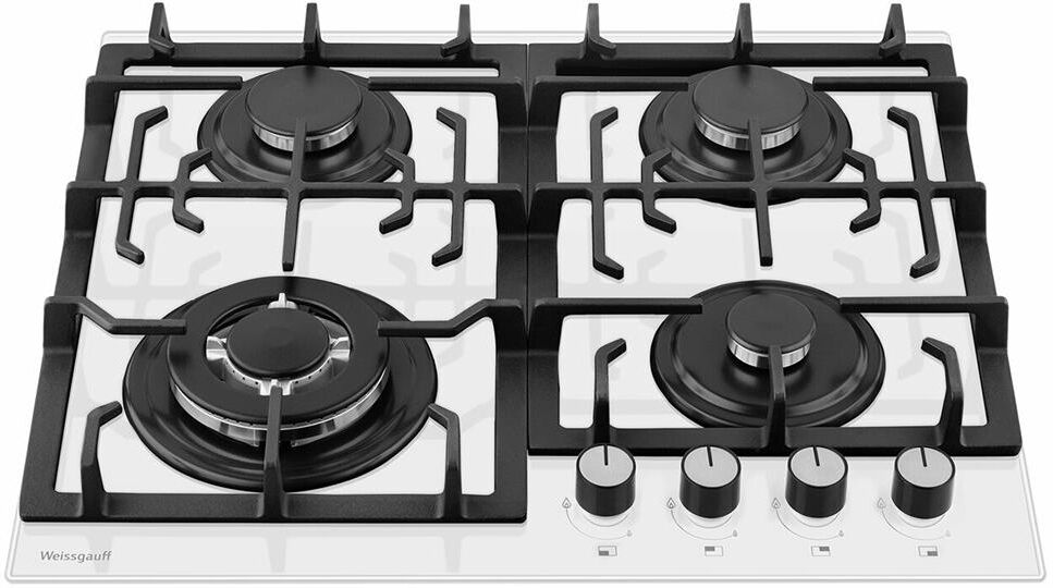 WEISSGAUFF Газовая варочная панель HGG 641 WGSV, 4 конфорки, закаленное стекло, белый — изображение 3