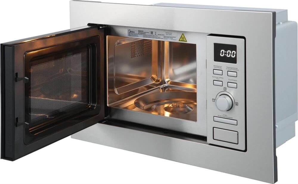 MIDEA Встраиваемая микроволновая печь MI62170X, 17л, 800Вт, нержавеющая сталь — изображение 3