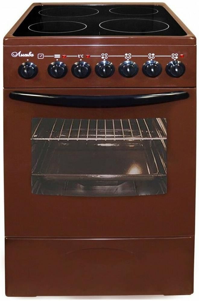 ЛЫСЬВА Электрическая плита EF4005MK00, стеклокерамика, электрическая, без крышки, коричневый — изображение 2