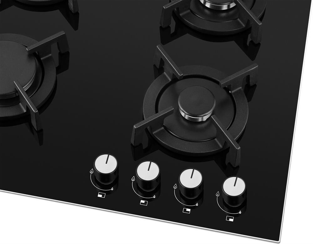 WEISSGAUFF Газовая варочная панель HG 640 BGV, 4 конфорки, закаленное стекло, черный — изображение 4