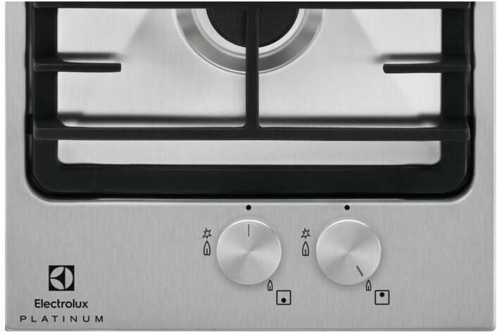 ELECTROLUX Газовая варочная панель EGG3322NVX, 2 конфорки, нержавеющая сталь, серебристый — изображение 3