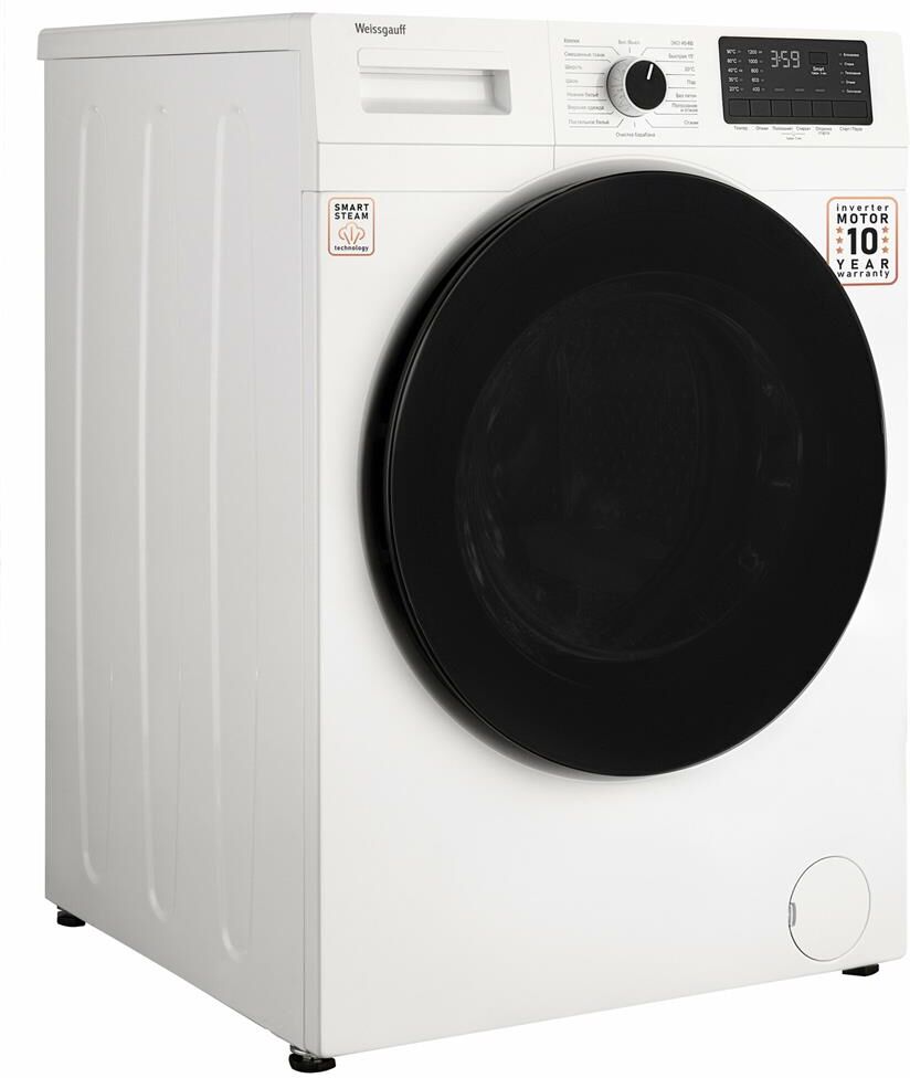 WEISSGAUFF Стиральная машина WM 61210 DC Inverter Steam, с фронтальной загрузкой, с паром, 10.5кг, 1 — изображение 2