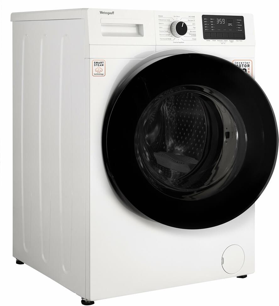 WEISSGAUFF Стиральная машина WM 61210 DC Inverter Steam, с фронтальной загрузкой, с паром, 10.5кг, 1 — изображение 3