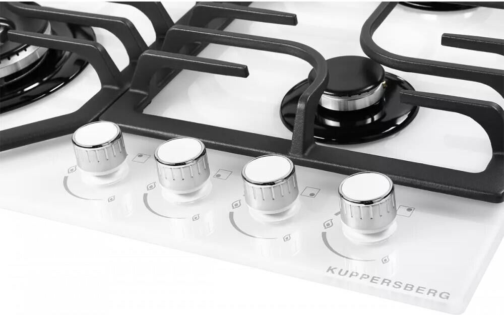 KUPPERSBERG Газовая варочная панель FG 63 W, 4 конфорки, закаленное стекло, белый — изображение 6