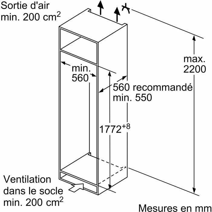 BOSCH Встраиваемый холодильник KIL82VFE0, No Frost, 280л, 177.2см, белый — изображение 8