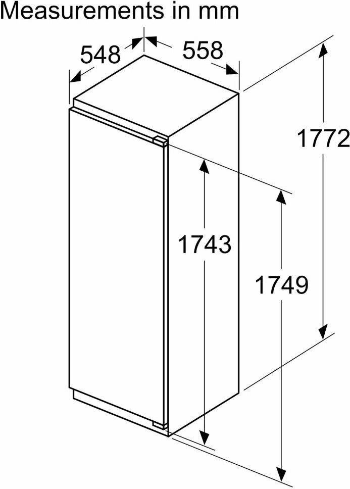 BOSCH Встраиваемый холодильник KIL82VFE0, No Frost, 280л, 177.2см, белый — изображение 9
