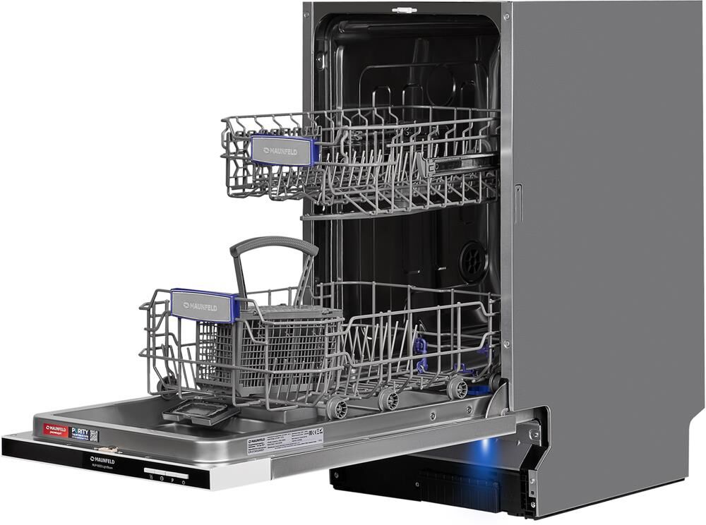 MAUNFELD Встраиваемая посудомоечная машина MLP-082D, узкая, ширина 44.8см, полновстраиваемая, загруз — изображение 5