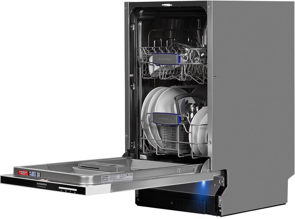 MAUNFELD Встраиваемая посудомоечная машина MLP-082D, узкая, ширина 44.8см, полновстраиваемая, загруз — изображение 6