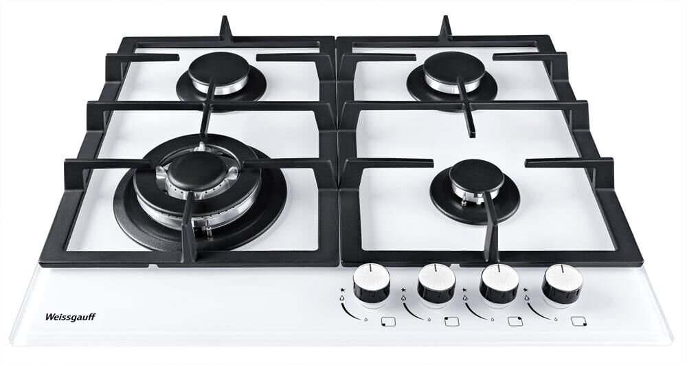 WEISSGAUFF Газовая варочная панель HGG 641 WGh, 4 конфорки, закаленное стекло, белый — изображение 3