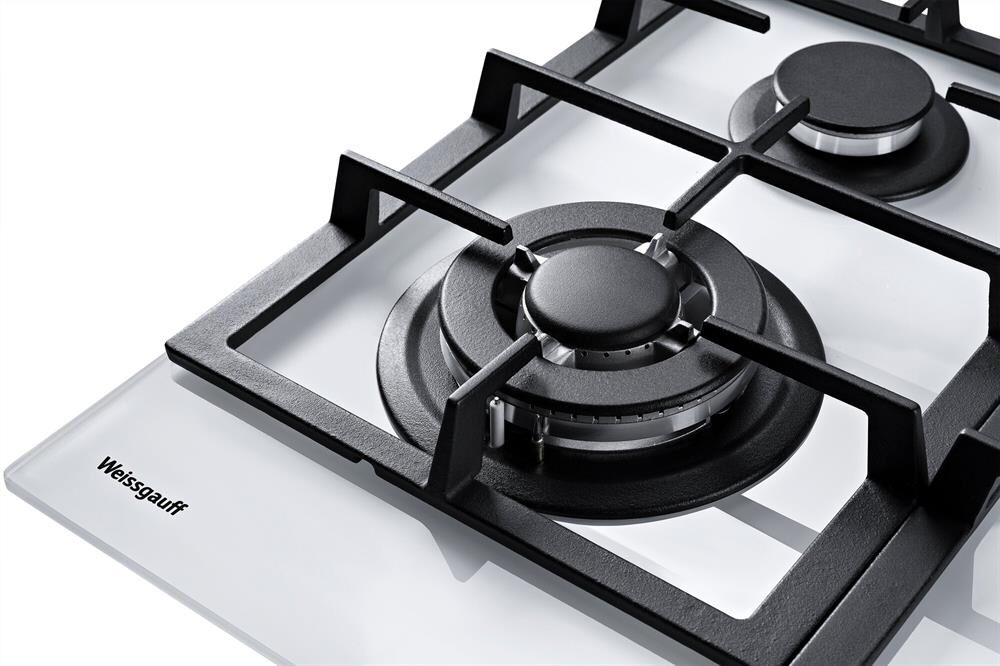 WEISSGAUFF Газовая варочная панель HGG 641 WGh, 4 конфорки, закаленное стекло, белый — изображение 4