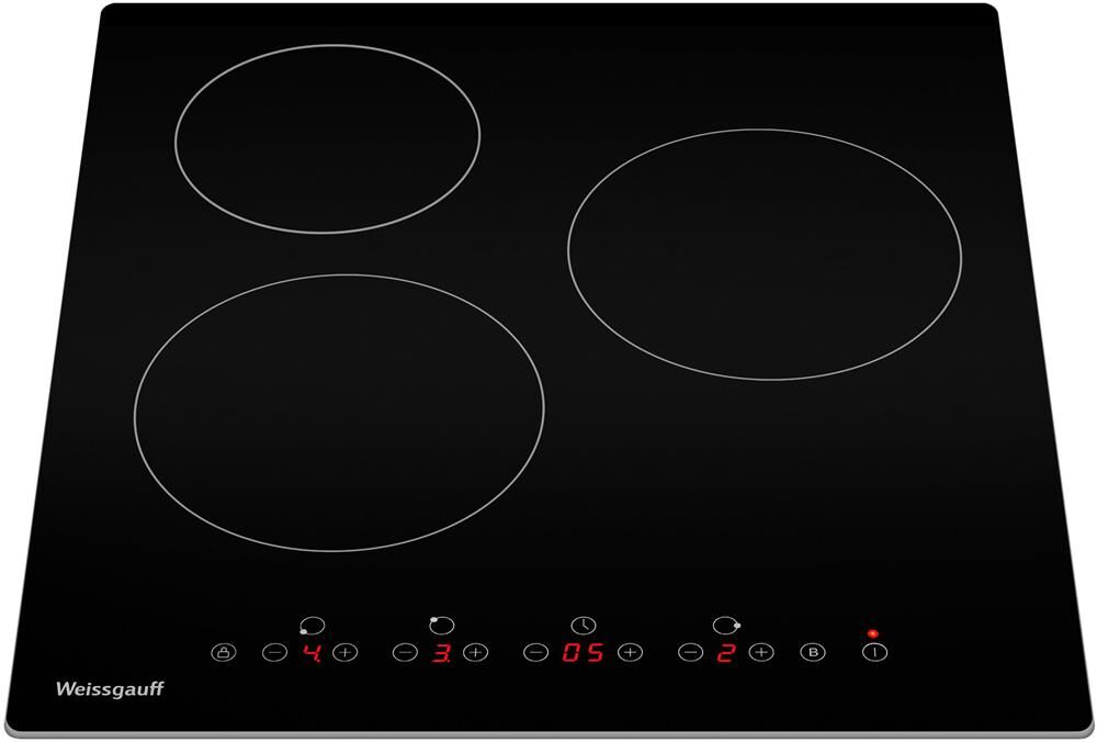 WEISSGAUFF Электрическая варочная поверхность HV 430 B, конфорок: 3 шт., стеклокерамика, независимая — изображение 3