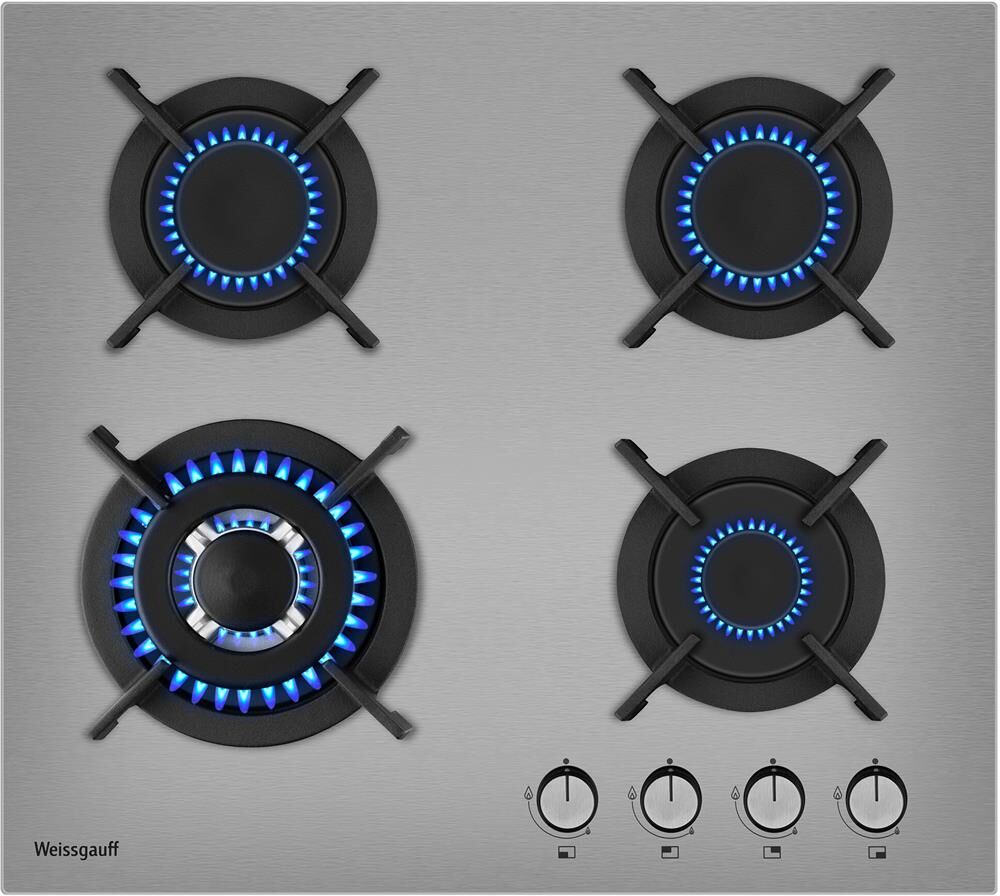 WEISSGAUFF Газовая варочная панель HGG 641 XRV, 4 конфорки, нержавеющая сталь, серебристый — изображение 2