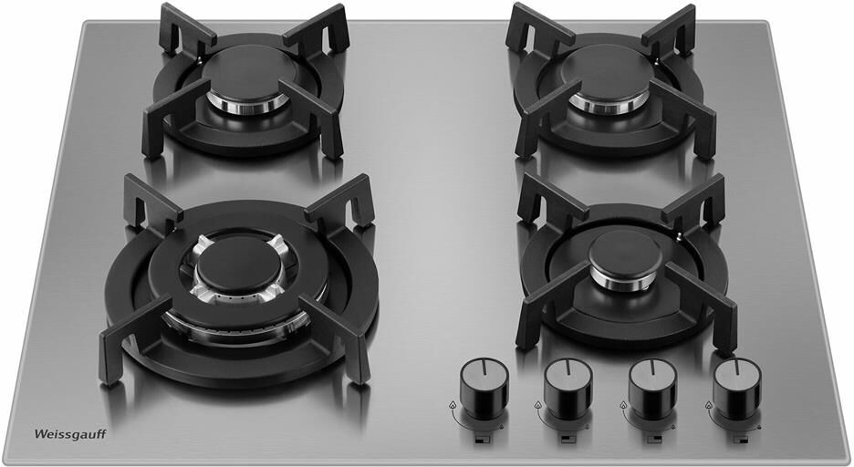 WEISSGAUFF Газовая варочная панель HGG 641 XRV, 4 конфорки, нержавеющая сталь, серебристый — изображение 3