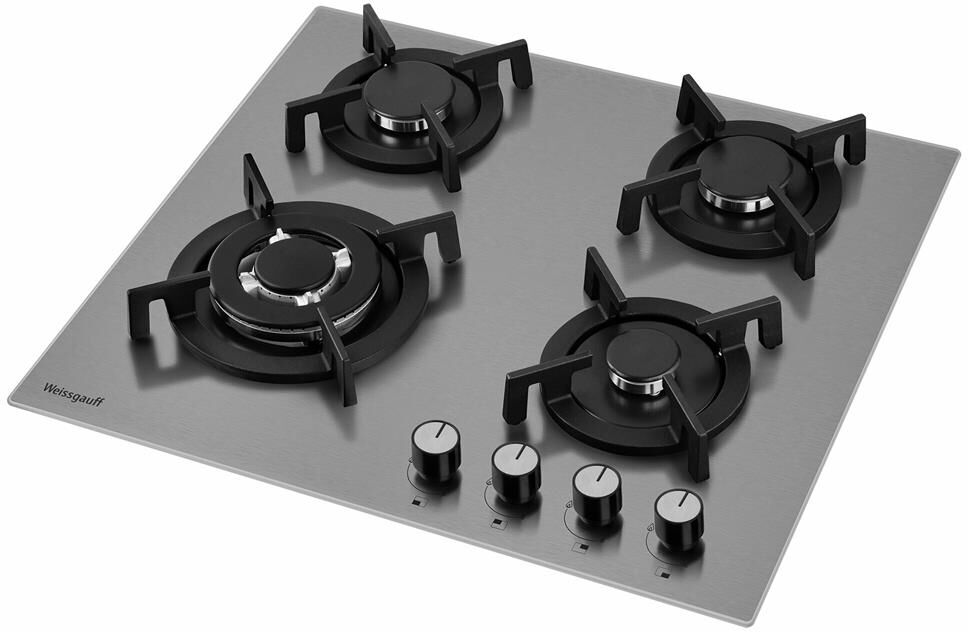 WEISSGAUFF Газовая варочная панель HGG 641 XRV, 4 конфорки, нержавеющая сталь, серебристый — изображение 5