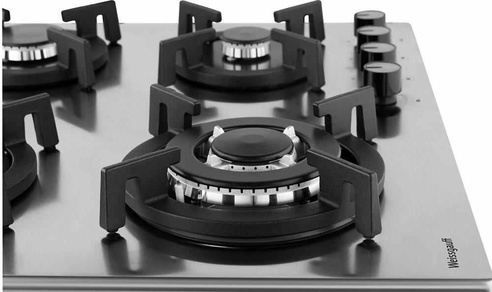 WEISSGAUFF Газовая варочная панель HGG 641 XRV, 4 конфорки, нержавеющая сталь, серебристый — изображение 6