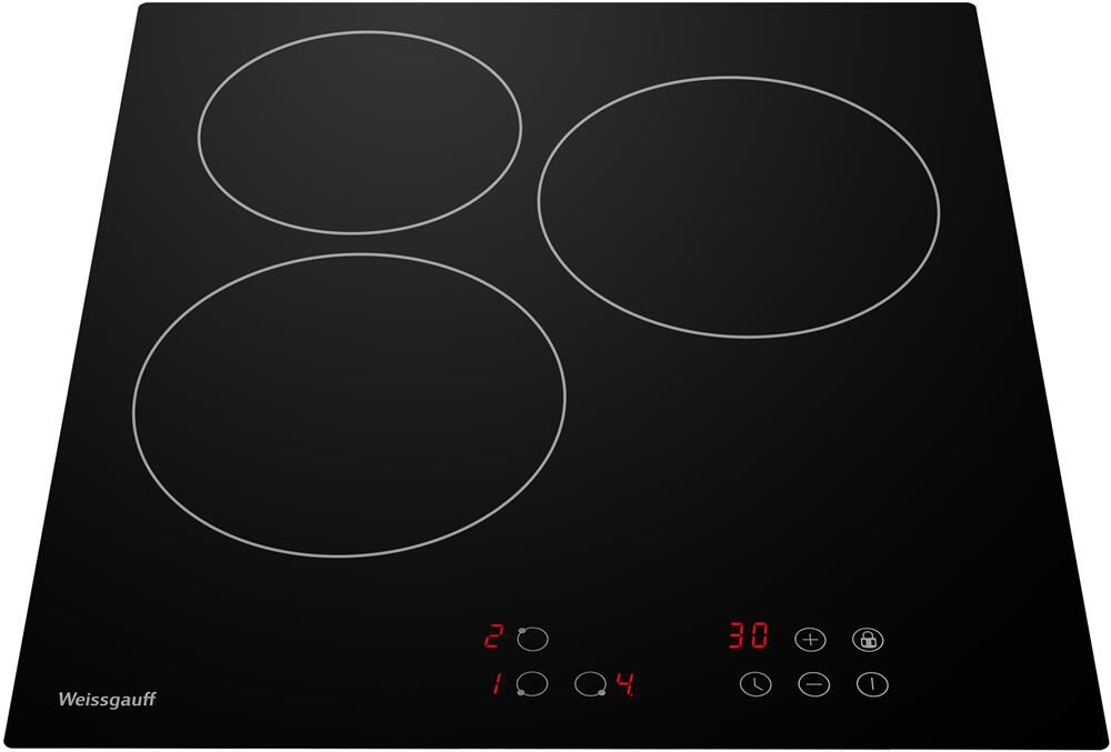 WEISSGAUFF Электрическая варочная поверхность HV 430 BA, конфорок: 3 шт., стеклокерамика, независима — изображение 3