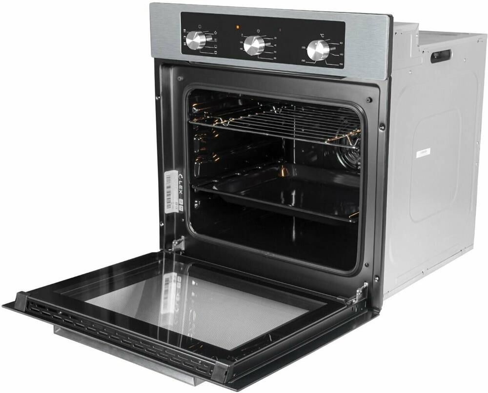 LEX Духовой шкаф электрический EDM 073 IX, 60л, 59.5 х 53 х 59.5 см, дверца с 3 стеклами, нержавеюща — изображение 10