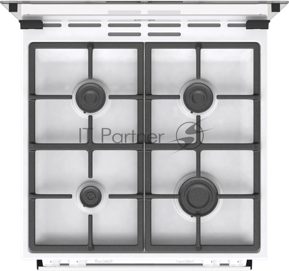 GORENJE Газовая плита GK6A20WF, электрическая духовка, стеклянная крышка, чугун, белый — изображение 7