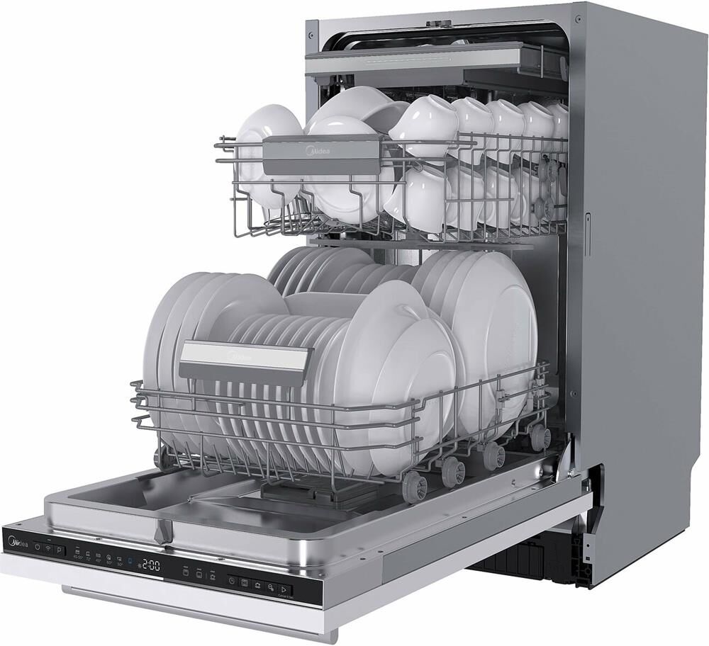 MIDEA Встраиваемая посудомоечная машина MID45S350i, узкая, ширина 44.8см, полновстраиваемая, загрузк — изображение 3