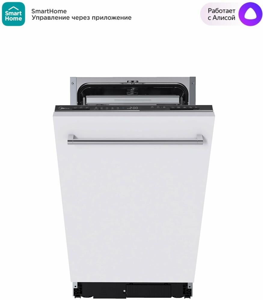 MIDEA Встраиваемая посудомоечная машина MID45S350i, узкая, ширина 44.8см, полновстраиваемая, загрузк — изображение 4