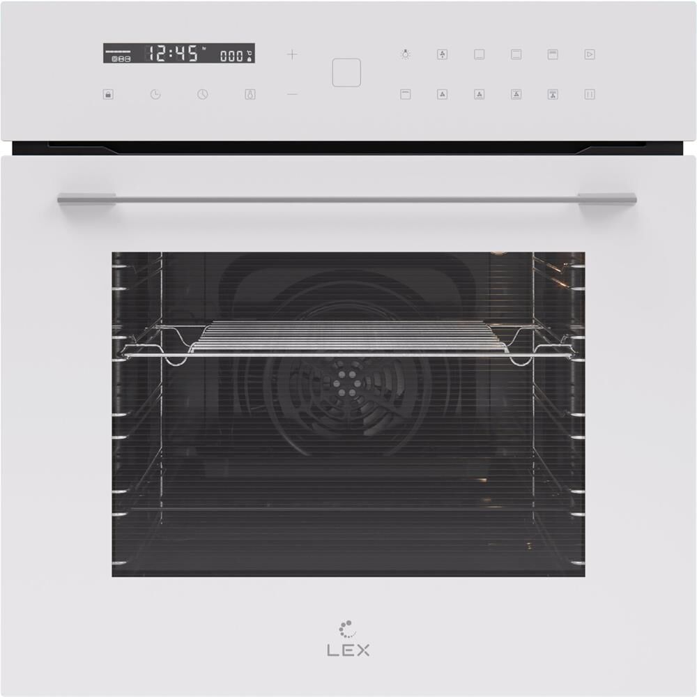 LEX Духовой шкаф электрический EDS 101 WH, 61л, 59.5 х 53 х 59.5 см, дверца с 3 стеклами, белый/нерж — изображение 5