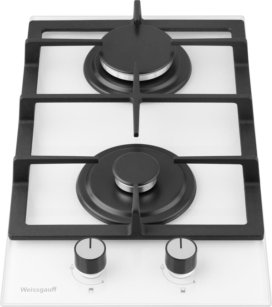 WEISSGAUFF Газовая варочная панель HGG 320 WGV, 2 конфорки, закаленное стекло, белый — изображение 3