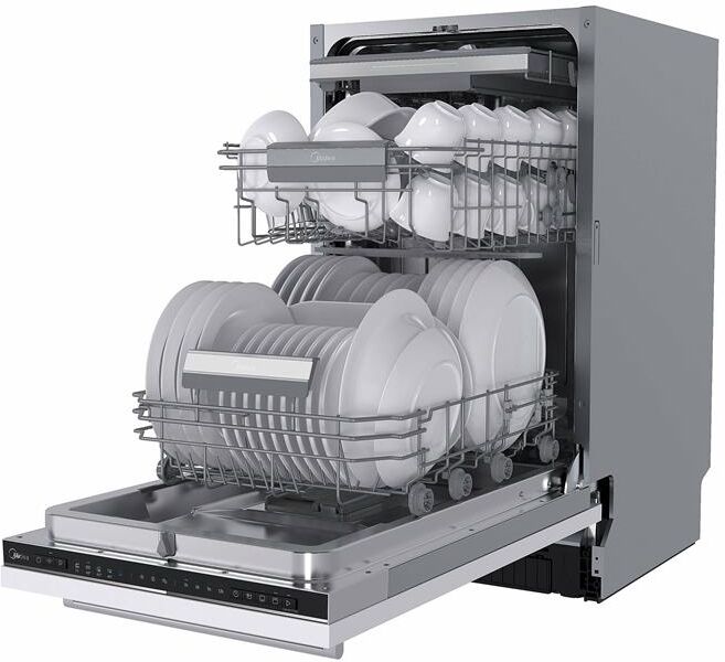 MIDEA Встраиваемая посудомоечная машина MID45S150i, узкая, ширина 44.8см, полновстраиваемая, загрузк — изображение 2
