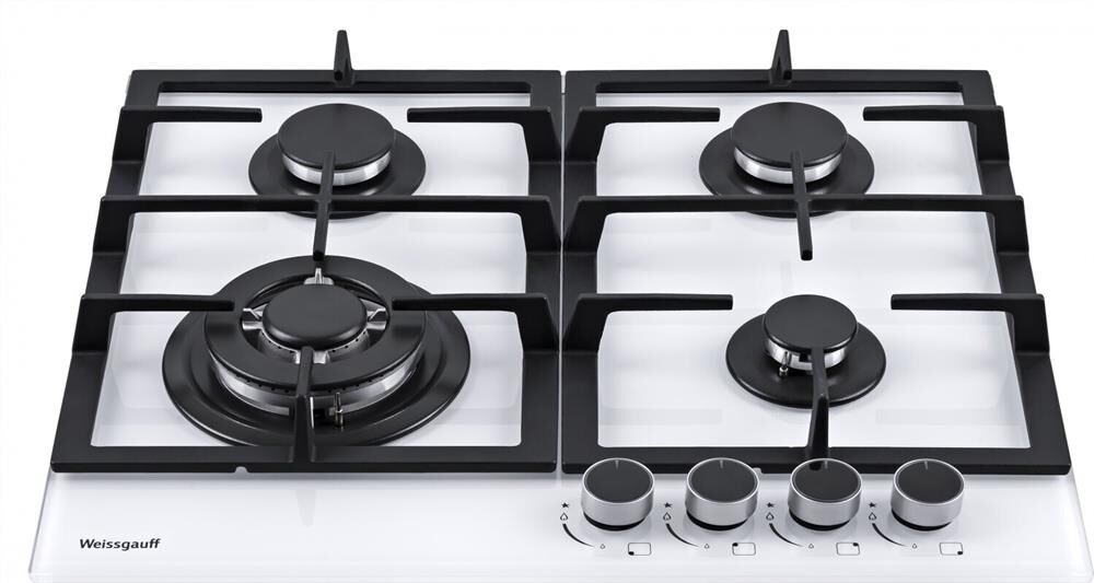 WEISSGAUFF Газовая варочная панель Premium HGRG 641 WG, 4 конфорки, закаленное стекло, белый — изображение 3