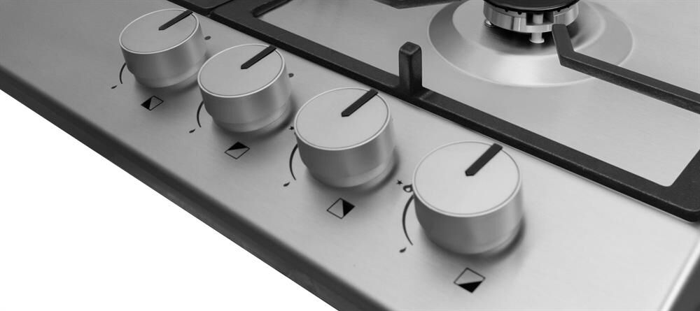 HANSA Газовая варочная панель BHGI610391, 4 конфорки, нержавеющая сталь, серебристый — изображение 3