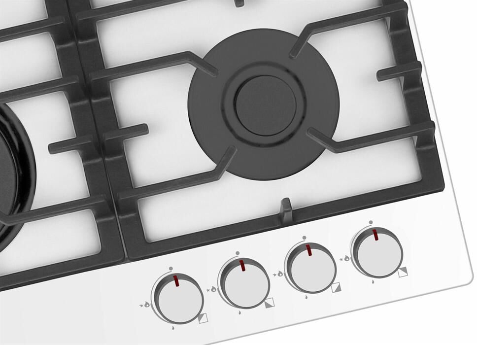 HANSA Газовая варочная панель BHKW671830, 4 конфорки, закаленное стекло, белый — изображение 2