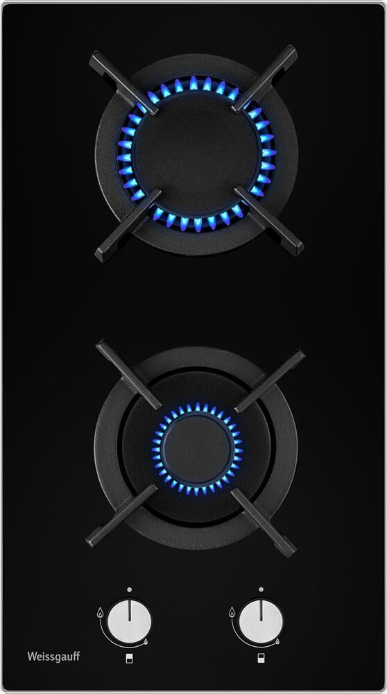 WEISSGAUFF Газовая варочная панель HGG 320 Bgrv, 2 конфорки, закаленное стекло, черный — изображение 2