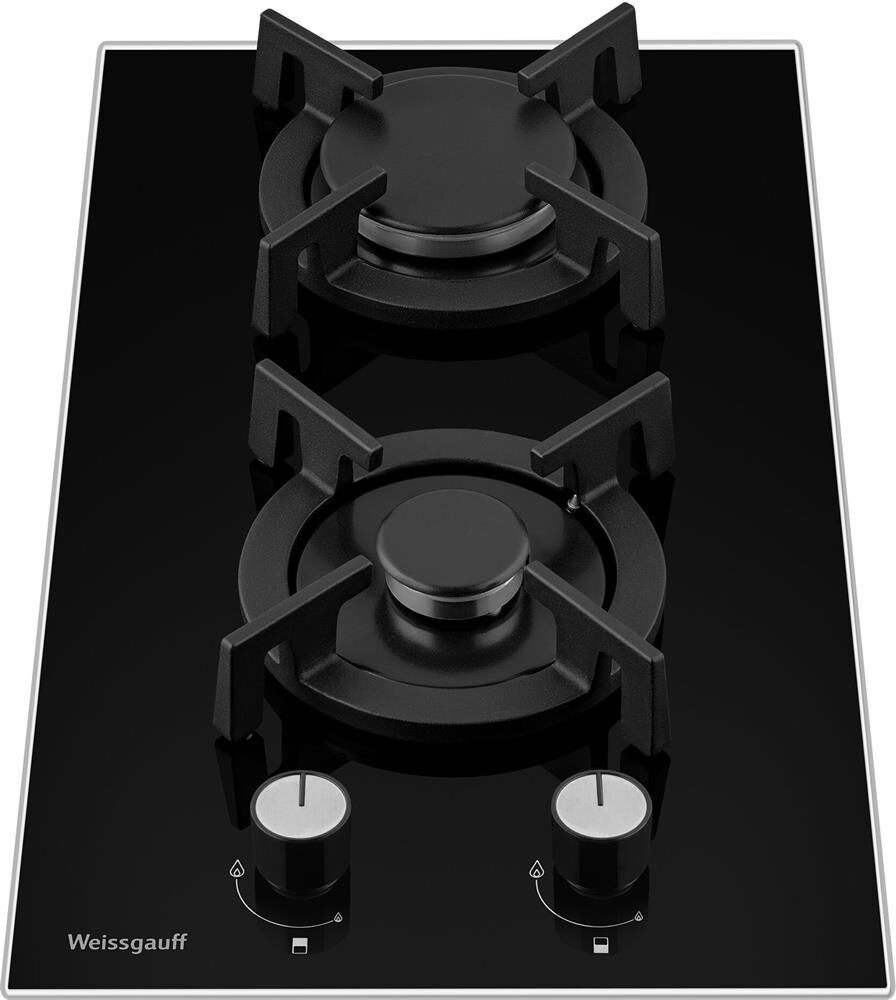 WEISSGAUFF Газовая варочная панель HGG 320 Bgrv, 2 конфорки, закаленное стекло, черный — изображение 3