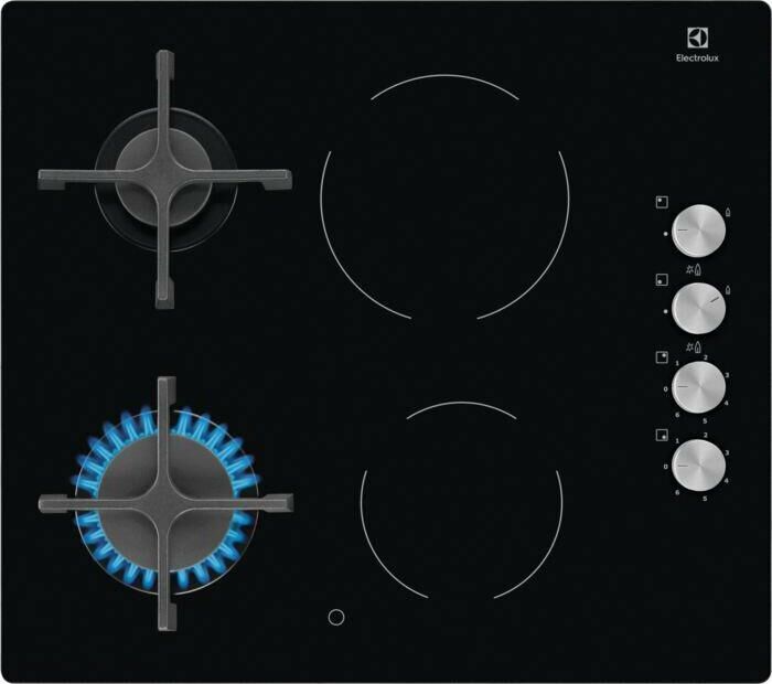 ELECTROLUX Комбинированная варочная панель EGE6172NOK, 4 конфорки, стеклокерамика, черный — изображение 6
