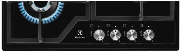 ELECTROLUX Газовая варочная панель EGS6436K, 4 конфорки, эмалированная сталь, черный — изображение 2