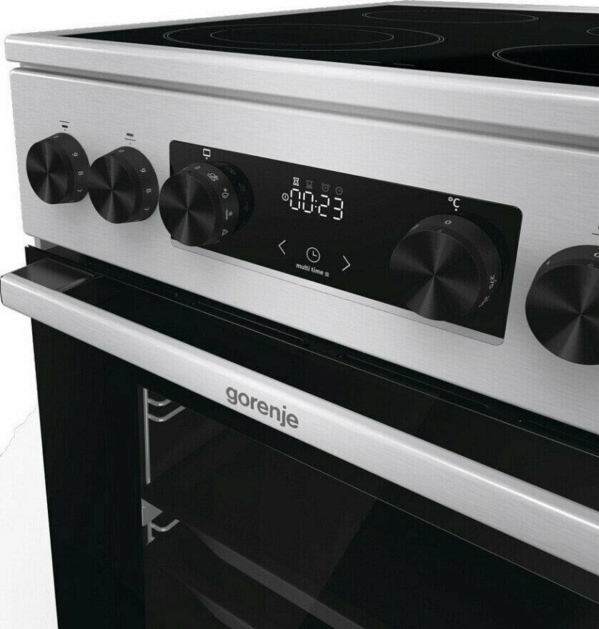 GORENJE Плита Электрическая GECS5C70XA нержавеющая сталь/черный стеклокерамика (без крышки) — изображение 9