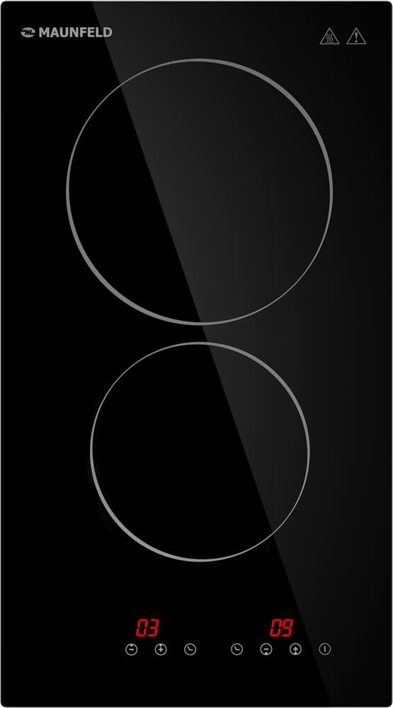 MAUNFELD Электрическая варочная поверхность CVCE292BK, конфорок: 2 шт., стеклокерамика, независимая, — изображение 2