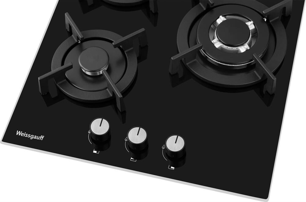 WEISSGAUFF Газовая варочная панель HG 430 BGV, 3 конфорки, закаленное стекло, черный — изображение 5