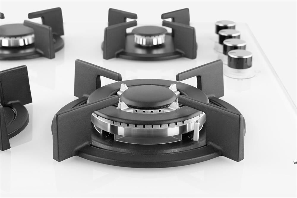 WEISSGAUFF Газовая варочная панель HG 640 WGh, 4 конфорки, закаленное стекло, белый — изображение 6