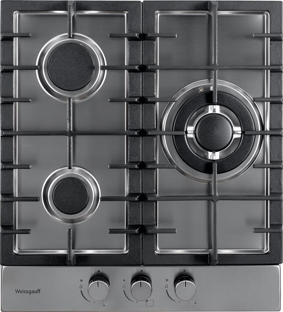 WEISSGAUFF Газовая варочная панель HGG 451 XFh, 3 конфорки, нержавеющая сталь, серебристый — изображение 2
