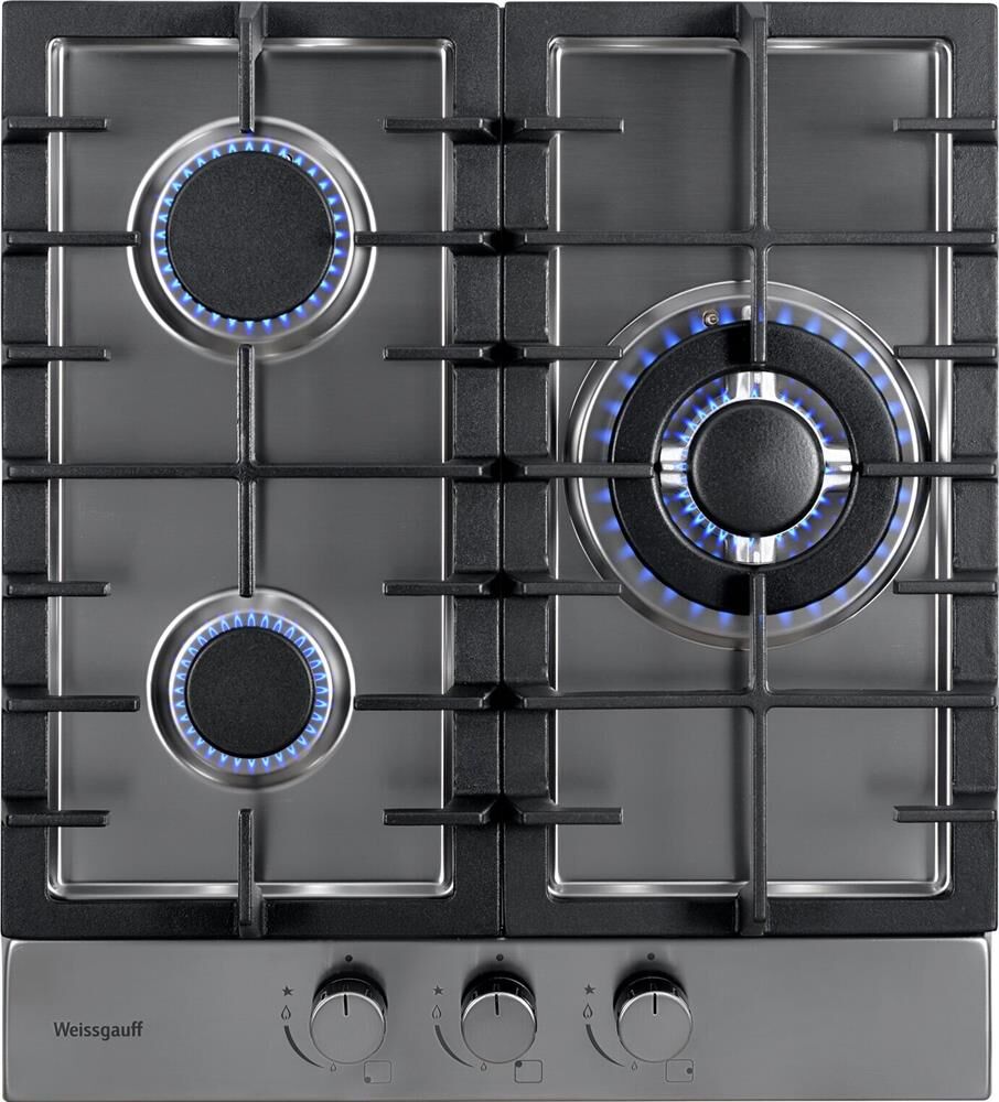 WEISSGAUFF Газовая варочная панель HGG 451 XFh, 3 конфорки, нержавеющая сталь, серебристый — изображение 3